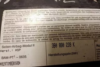 3B0880239K Подушка безопасности Skoda Superb 1 Арт e12313593, вид 2