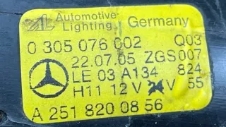 A2518200856 Фара противотуманная правая Mercedes A W169 Арт e12064286, вид 3