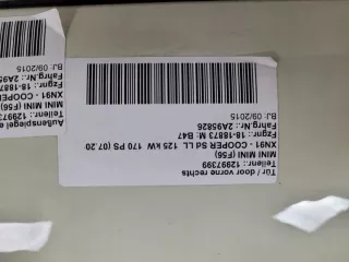 12997399 Дверь передняя правая MINI Cooper F56,F55 Арт e11808411, вид 3