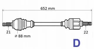 T6226,9677476580,1611524280 Полуось передняя левая (приводной вал, шрус) Citroen C4 Cactus Арт AL13965710472_2, вид 2