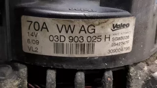 03D903025H Генератор Volkswagen Polo 5 Арт 20225104, вид 3