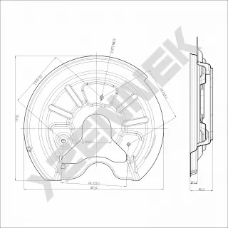 1T0615611B Кожух защитный тормозного диска Skoda Octavia A5 restailing Арт av0236146_3, вид 1