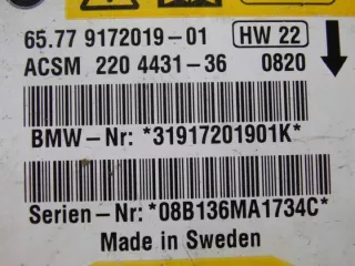 9172019 13354584010 Блок AirBag BMW 5 E60/E61 Арт e10696050, вид 2