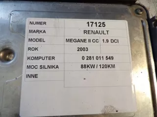 0281011549 8200310863 Блок управления двигателем Renault Megane 2 Арт e12729979, вид 4