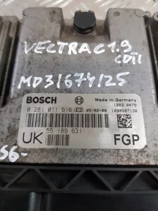 55189631UK 0281011616 55189631 Блок управления двигателем Opel Vectra C  Арт e12729471, вид 2