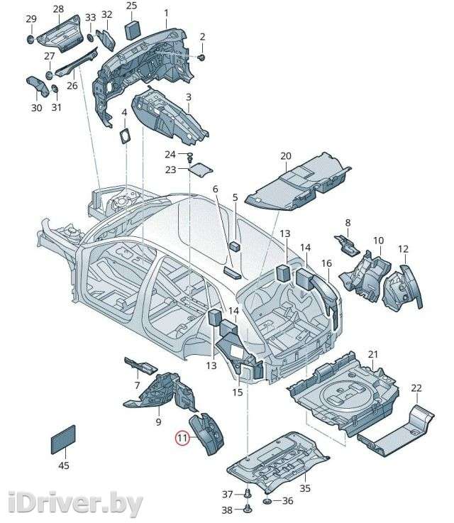 шумоизоляция двигателя Audi E-Tron 2019г. 4KE 863 777 - Фото 1