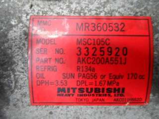 Компрессор кондиционера Mitsubishi Montero 3 2002г. MR360532 - Фото 3