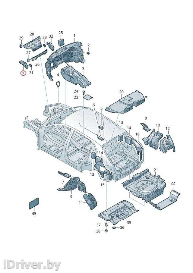 шумоизоляция двигателя Audi E-Tron 2019г. 4KE 863 827 - Фото 1