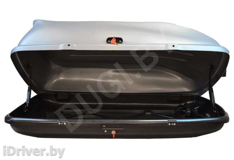 Багажник на крышу Автобокс (370л) на крышу FirstBag цвет серый матовый Aston Martin DB9 2012г.   - Фото 1