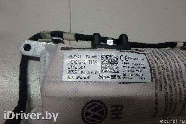 Подушка безопасности боковая (в сиденье) Skoda Octavia A7 2014г. 5E0880242A - Фото 1