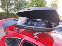 Багажник на крышу Автобокс (350л) на крышу FirstBag черный матовый Audi Q2 2012г.  - Фото 12