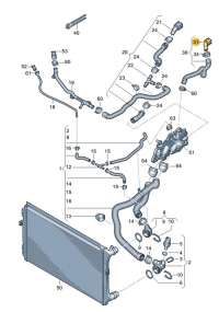 Фланец (тройник) системы охлаждения Skoda Octavia A7 2014г. 5Q0122291S - Фото 3