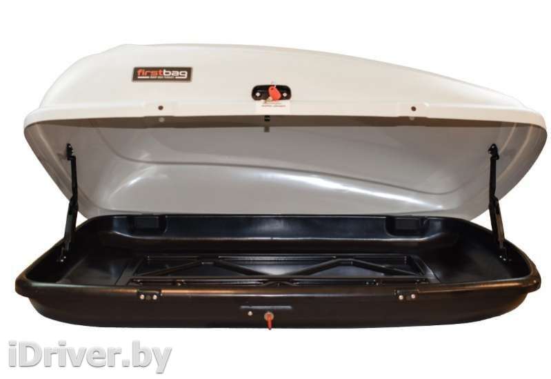 Багажник на крышу Автобокс (350л) на крышу FirstBag белый матовый Luxgen ONE 2012г.   - Фото 8