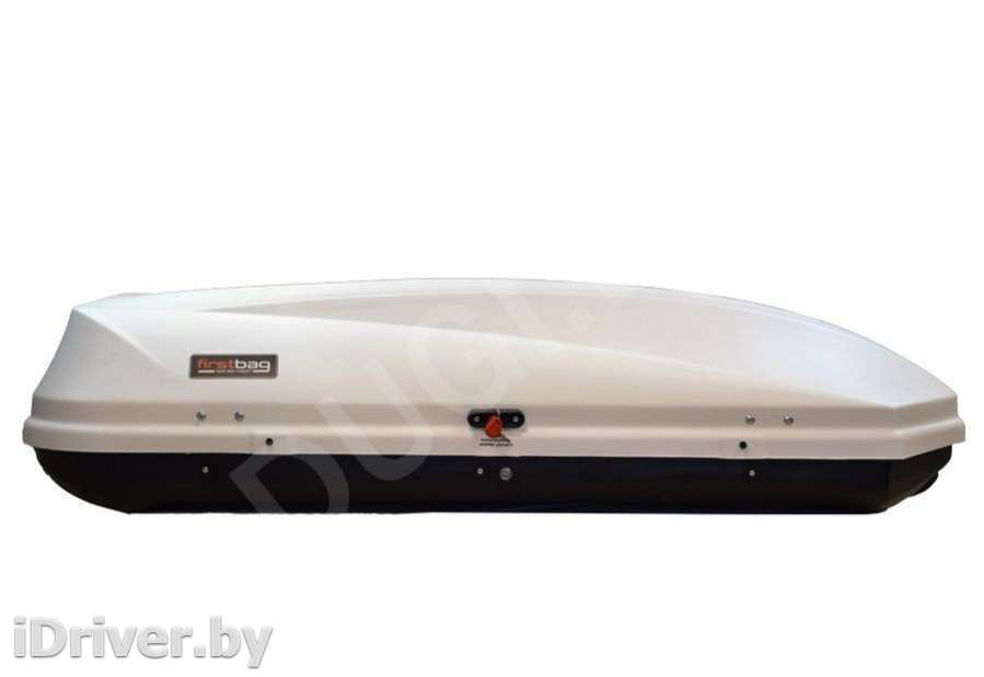Багажник на крышу Автобокс (450л) на крышу FirstBag, цвет белый матовый Cadillac CTS 2 2012г.   - Фото 1
