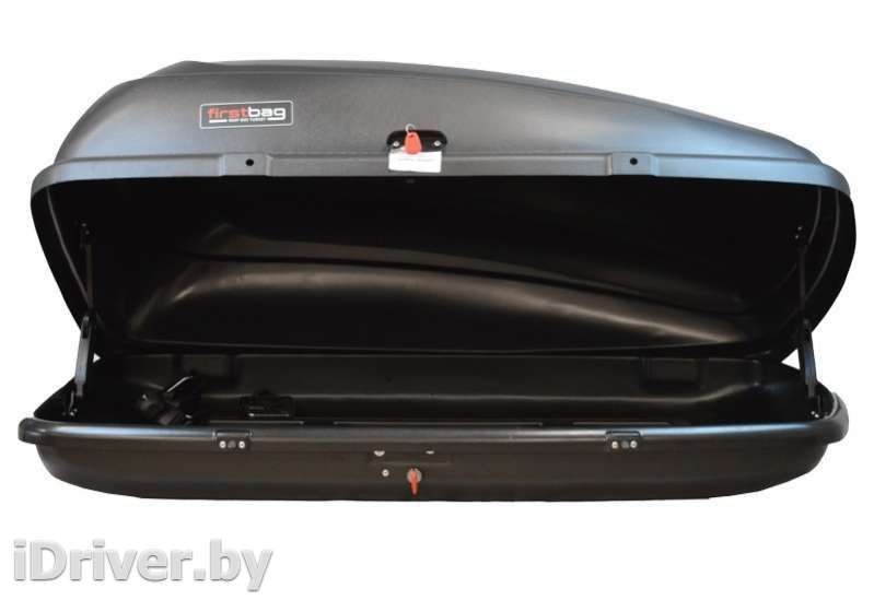 Багажник на крышу Автобокс (350л) на крышу FirstBag черный матовый Acura Legend 4 2012г.   - Фото 1