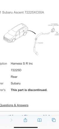 Жгут проводов (Проводка) Subaru Ascent 2020г. 72225XC00A - Фото 2