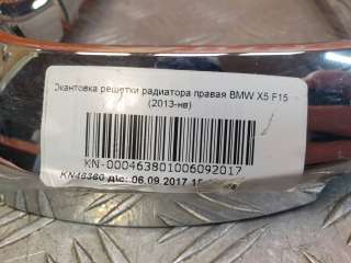 окантовка решетки радиатора BMW X5 F15 2013г. 51137294486, 7309775 - Фото 10