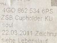Подстаканник Audi A7 1 (S7,RS7) 2012г. 4G08625346PS - Фото 5