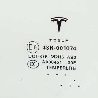 Стекло двери задней правой Tesla model S 2014г. 43R-001074DOT-376 , art216941 - Фото 3